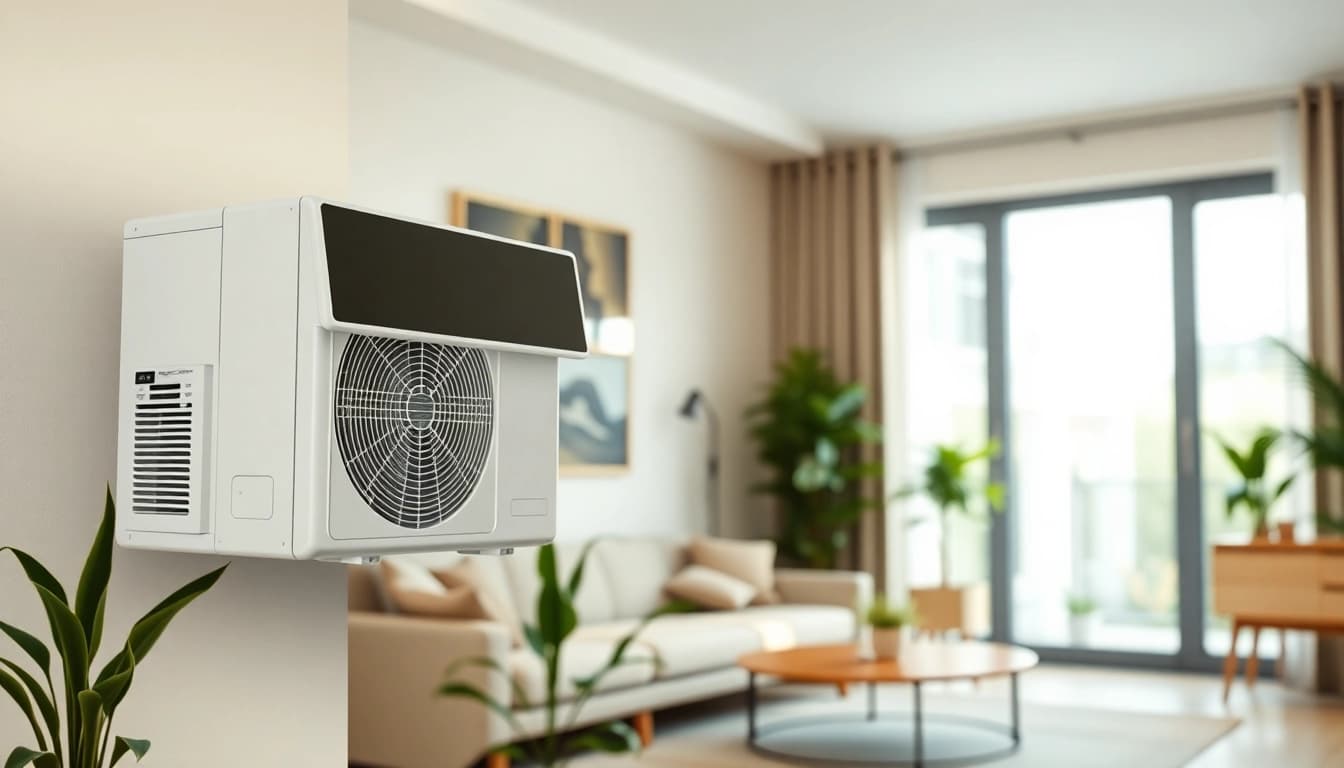Efficient mini split ac unit enhancing home comfort in a stylish living room.