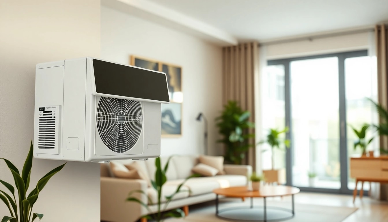 Efficient mini split ac unit enhancing home comfort in a stylish living room.