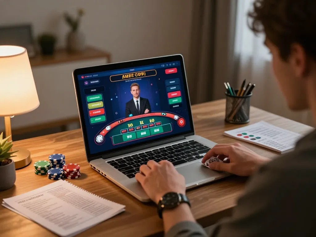 Jogador participando de blackjack na plataforma online 337bet, demonstrando estratégia e emoção.