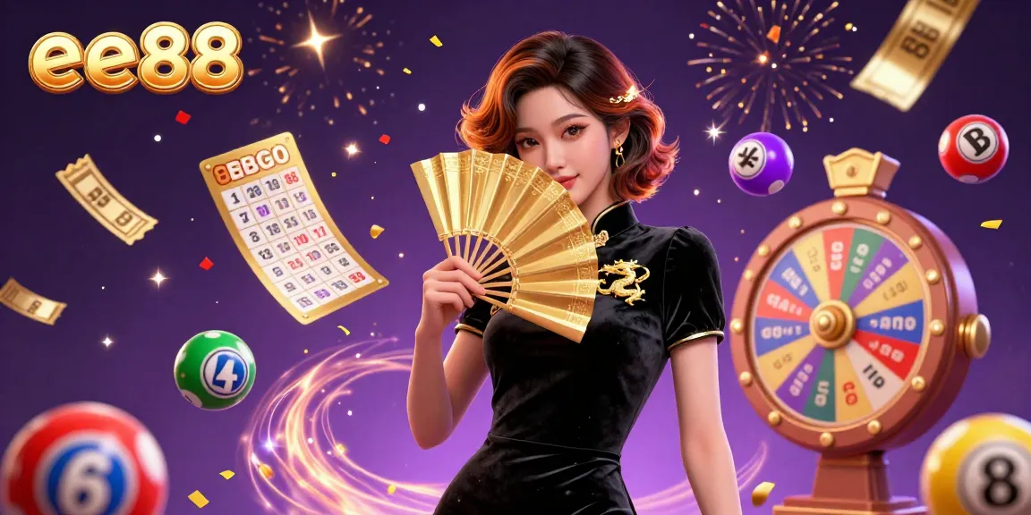 Experience exciting games at ee88 with vibrant lottery balls, a spinning prize wheel, and an elegant dealer.