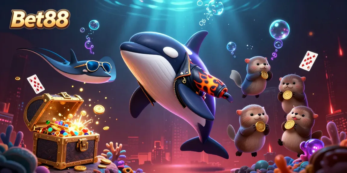 Bet88 offers immersive gaming with vibrant underwater characters and epic treasure scenes.