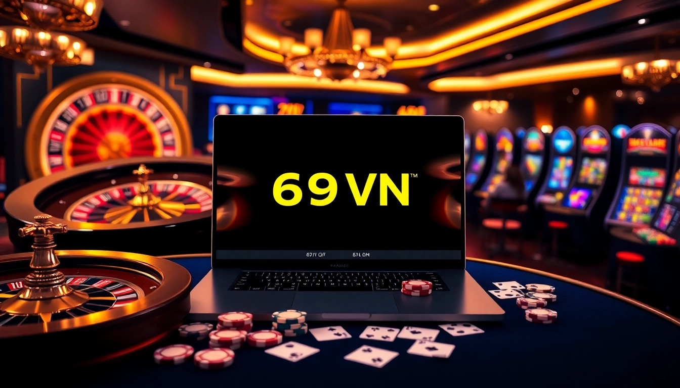 Experience the excitement of gambling at 69VN with engaging casino visuals and enticing gameplay elements.