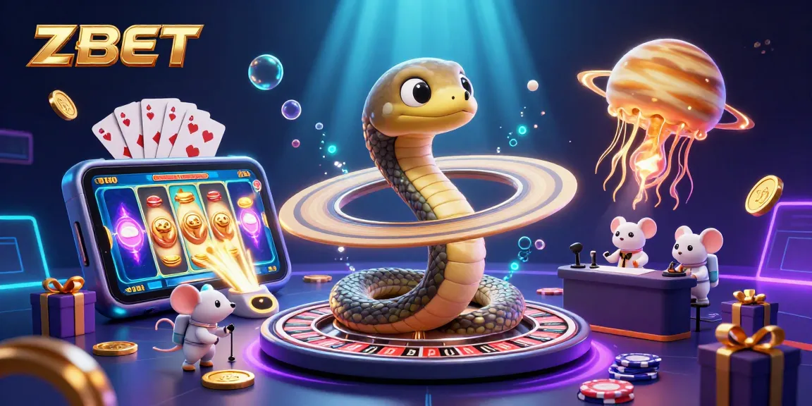 Experience ZBET gaming as cartoon mice bet on a roulette wheel formed by Saturn's rings in a vibrant cosmic scene.
