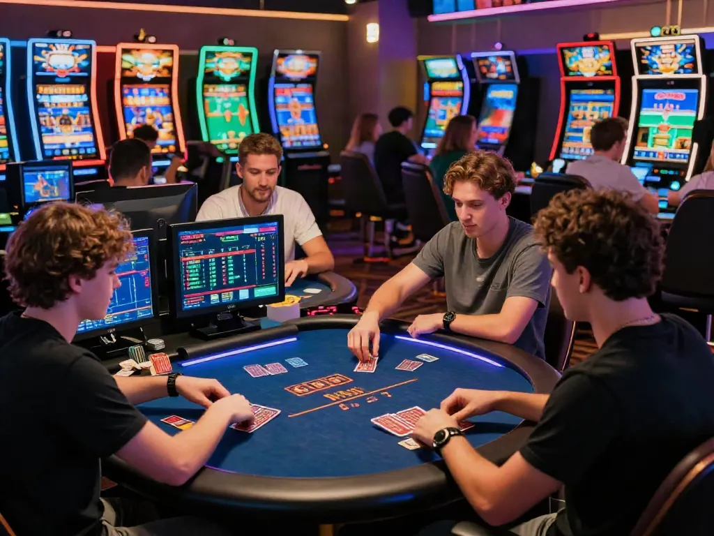Exciting players enjoying nbet gaming experience in vibrant virtual casino.