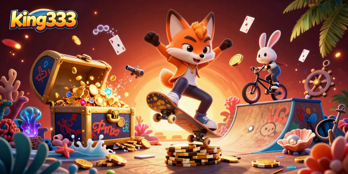 Experience king333 casino excitement with vibrant 3D cartoon gaming atmosphere and dynamic characters.