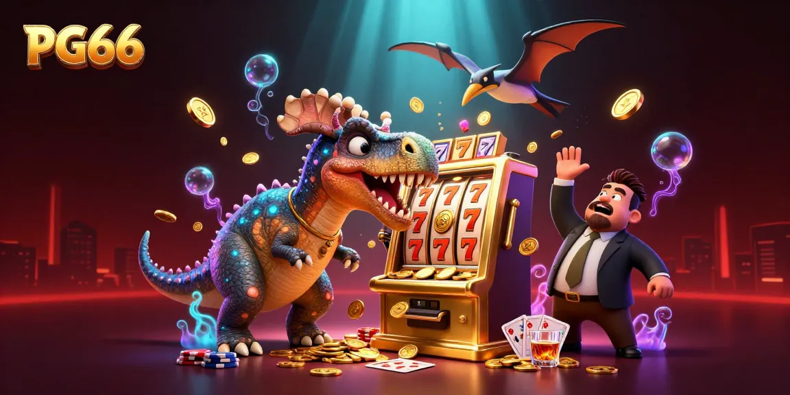 PG66 brings excitement as casino characters interact in a vibrant, dynamic gambling scene.