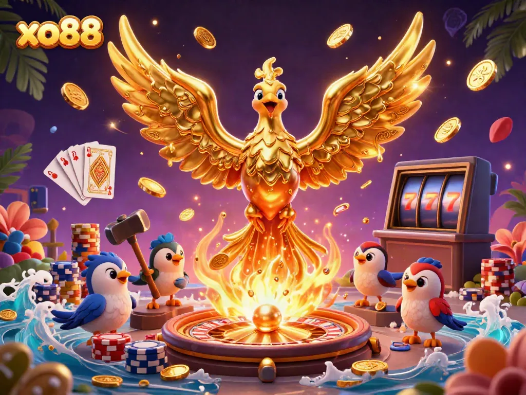 Spin the reels at xo88 with golden phoenix and exciting casino elements in 3D