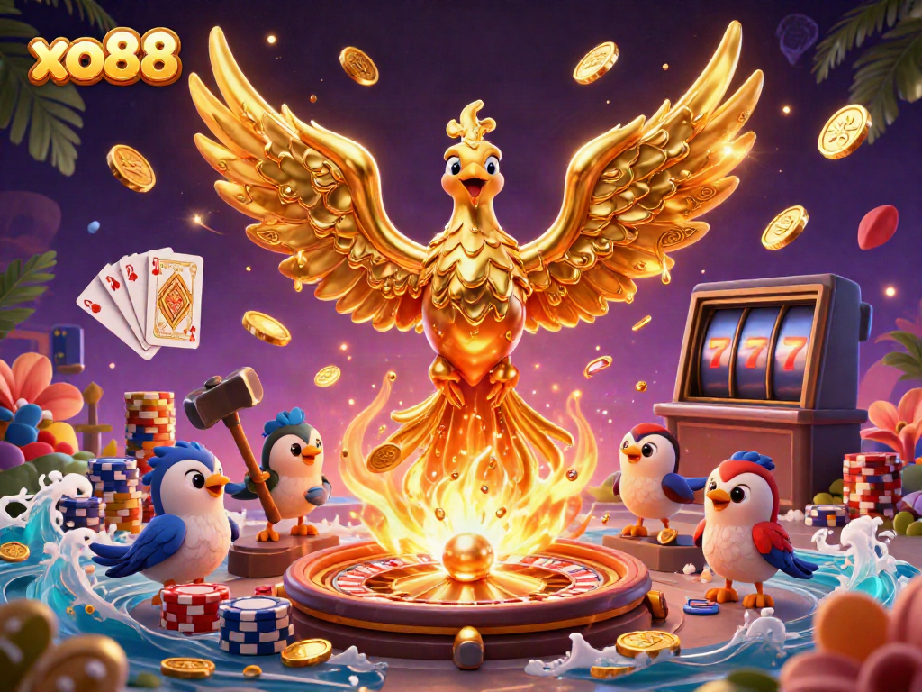 Spin the reels at xo88 with golden phoenix and exciting casino elements in 3D