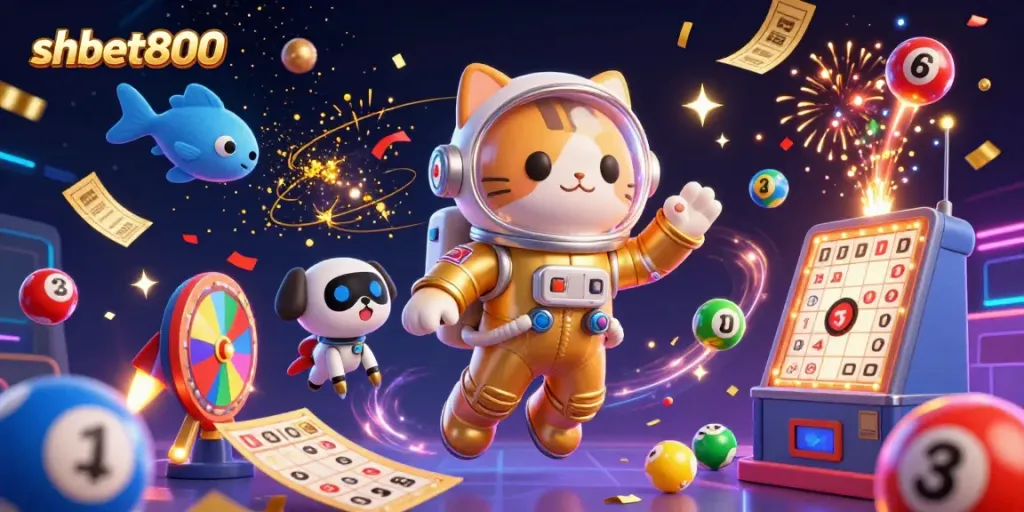 Experience the vibrant world of shbet800 casino with dynamic games and stunning visuals in this 3D illustration.