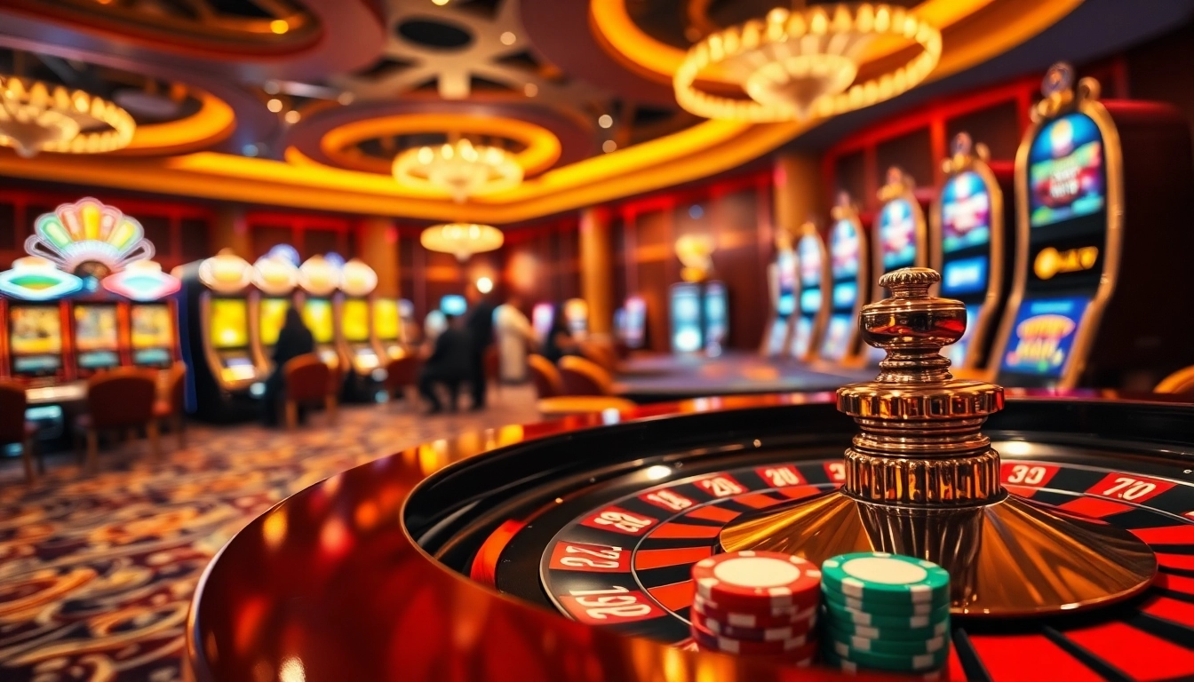KEONHACAI offers an immersive casino experience with vibrant poker chips and roulette wheels.
