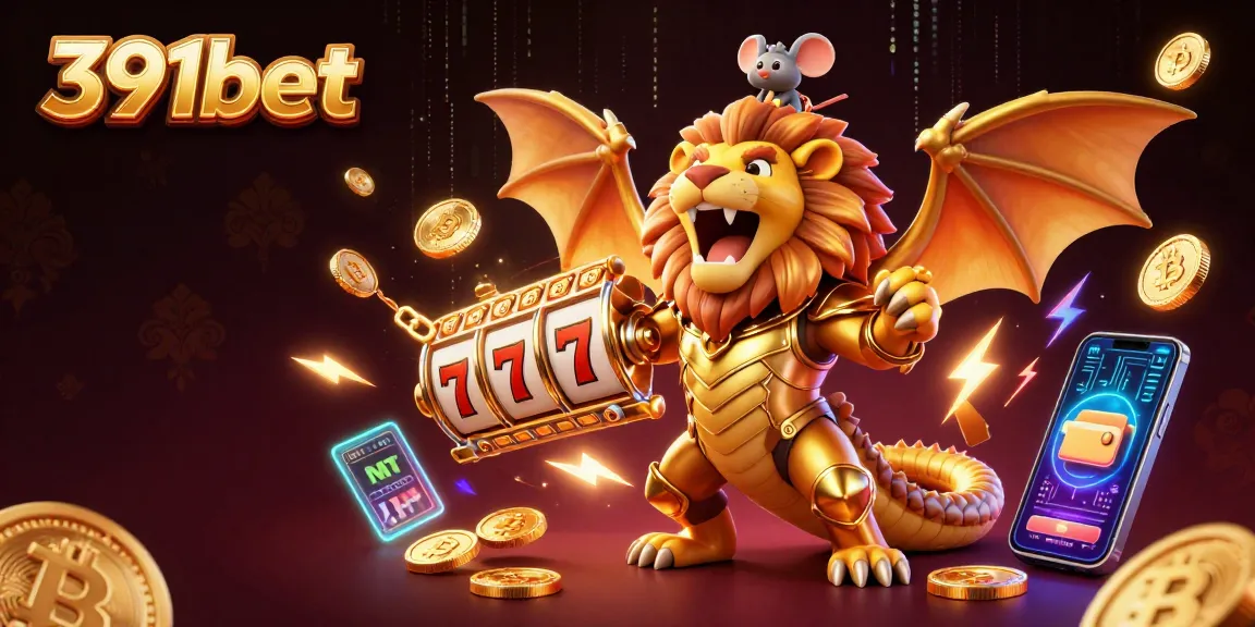 Experience the thrill at 391bet with a chimera and jackpot reels in a vibrant casino scene.