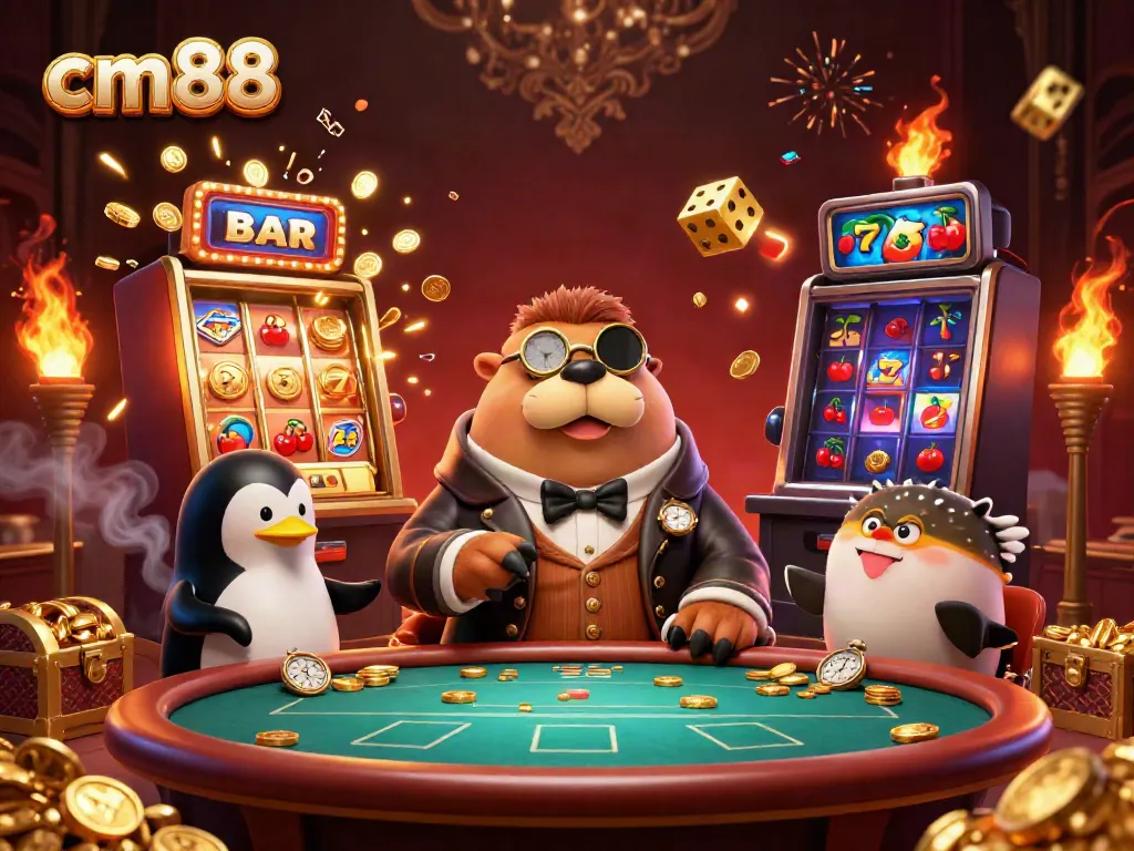 Experience cm88 gaming excitement with a dynamic underwater poker table featuring charming characters.