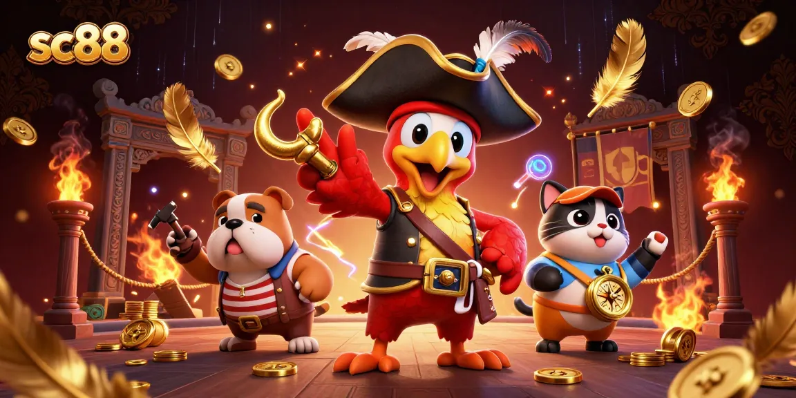 Engage with thrilling gaming action at sc88's online casino featuring vibrant pirate characters.