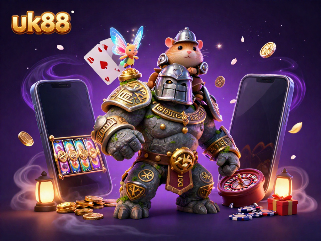 Experience thrilling wins with uk88's magical golem and friends at the casino.