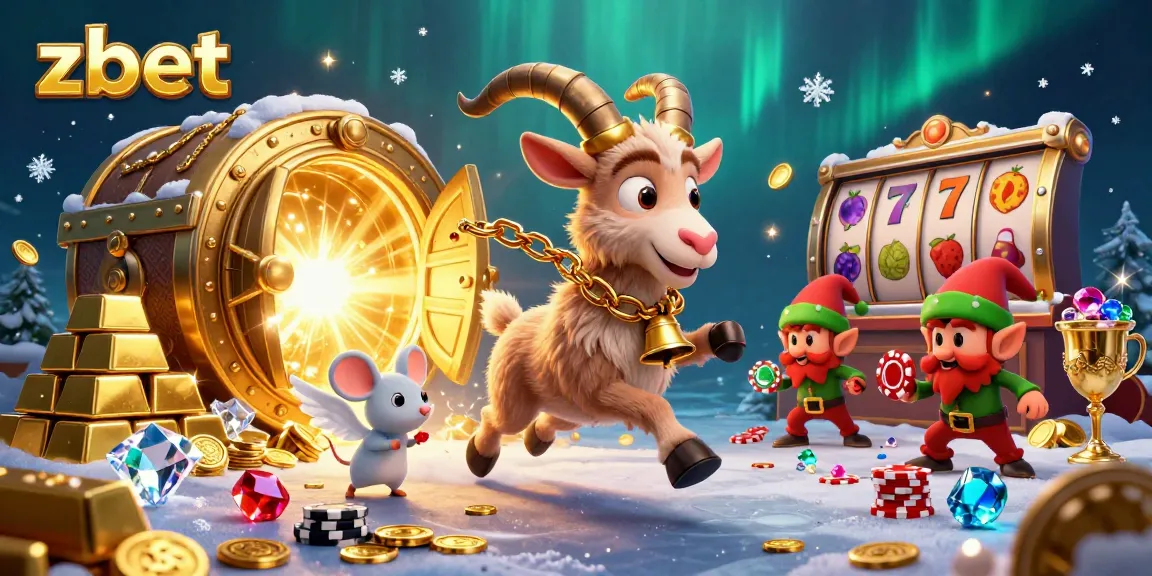 Engage in thrilling casino action with zbet, featuring Krampus and angelic characters amidst festive chaos.