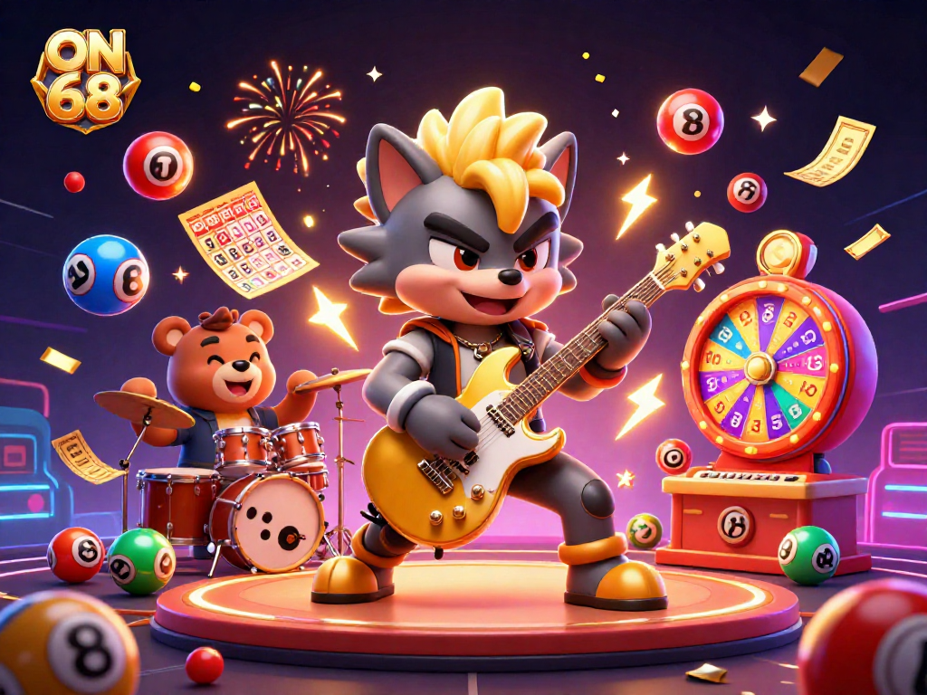 Engage with thrilling gaming action at ON 68, featuring colorful slots and jackpot fun.