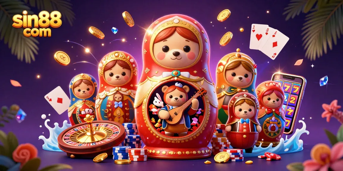 Engage with sin88 com through vibrant casino-themed illustration showcasing captivating characters and dynamic gameplay elements.