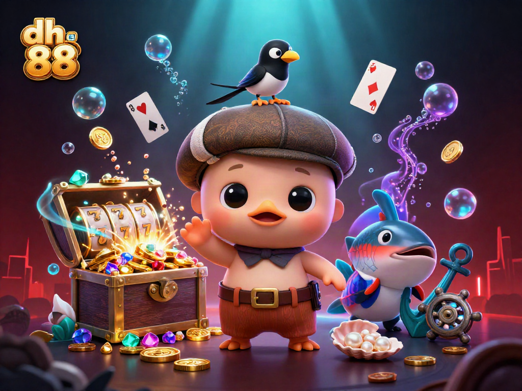 Spin slots with dh 88 as baby Nessie and friends create a vibrant underwater casino theme.