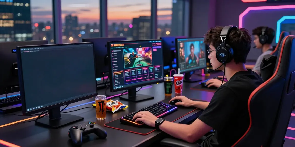 Player engaging with games at https://man88.hair/ in a vibrant gaming setup, showcasing immersive online betting.