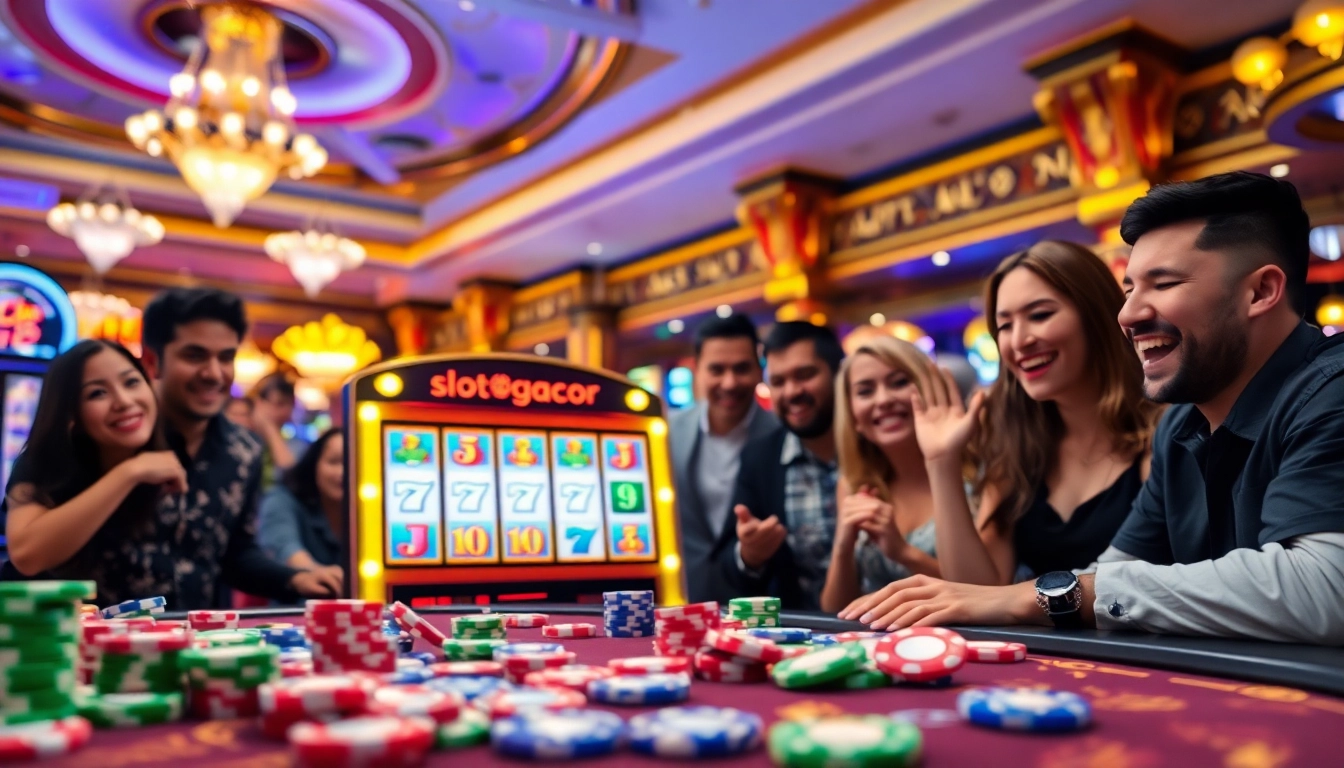 Menangkan permainan slot gacor di kasino yang ramai dan penuh warna.