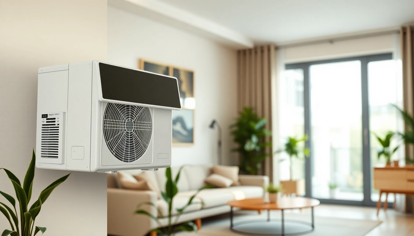 Efficient mini split ac unit enhancing home comfort in a stylish living room.