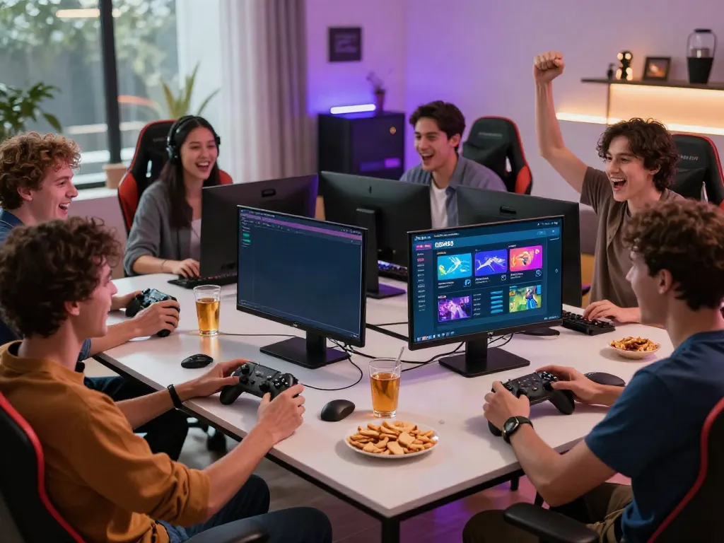 Exciting gaming atmosphere featuring friends engaging with GEM88 online platform.