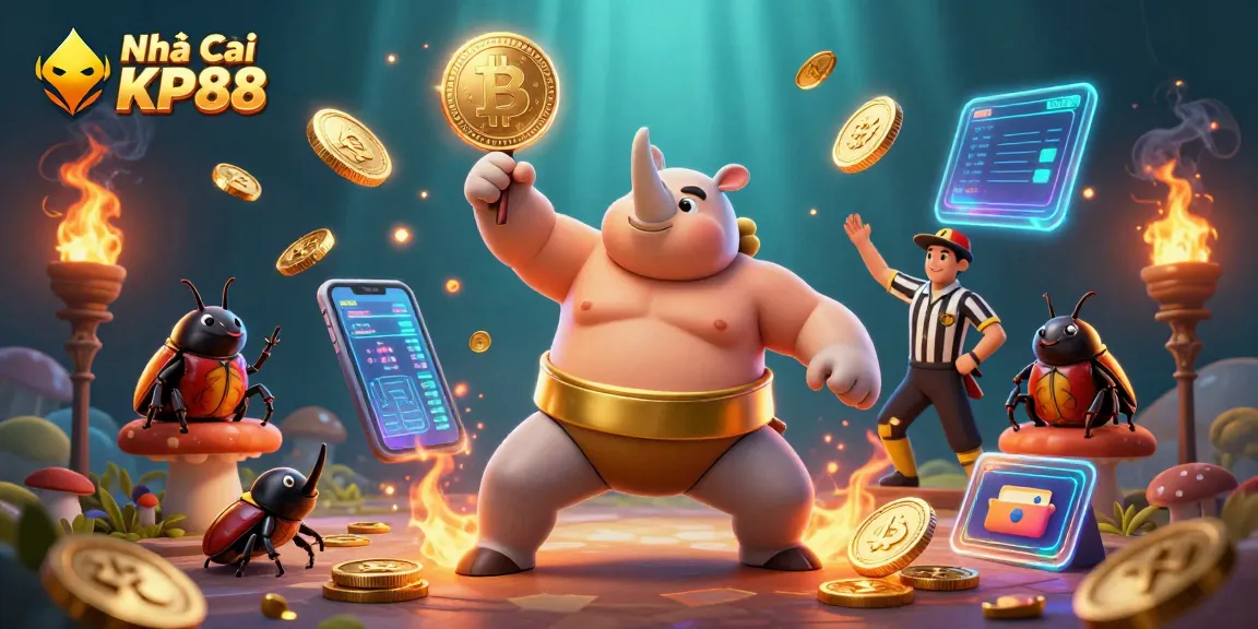 Experience thrilling gameplay at Nhà Cái KP88 with a vibrant, dynamic casino scene featuring stunning 3D characters.