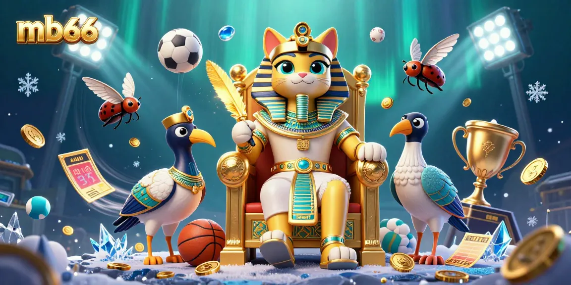 Experience the thrill of mb66 with a vibrant 3D illustration showcasing sports and gaming elements.