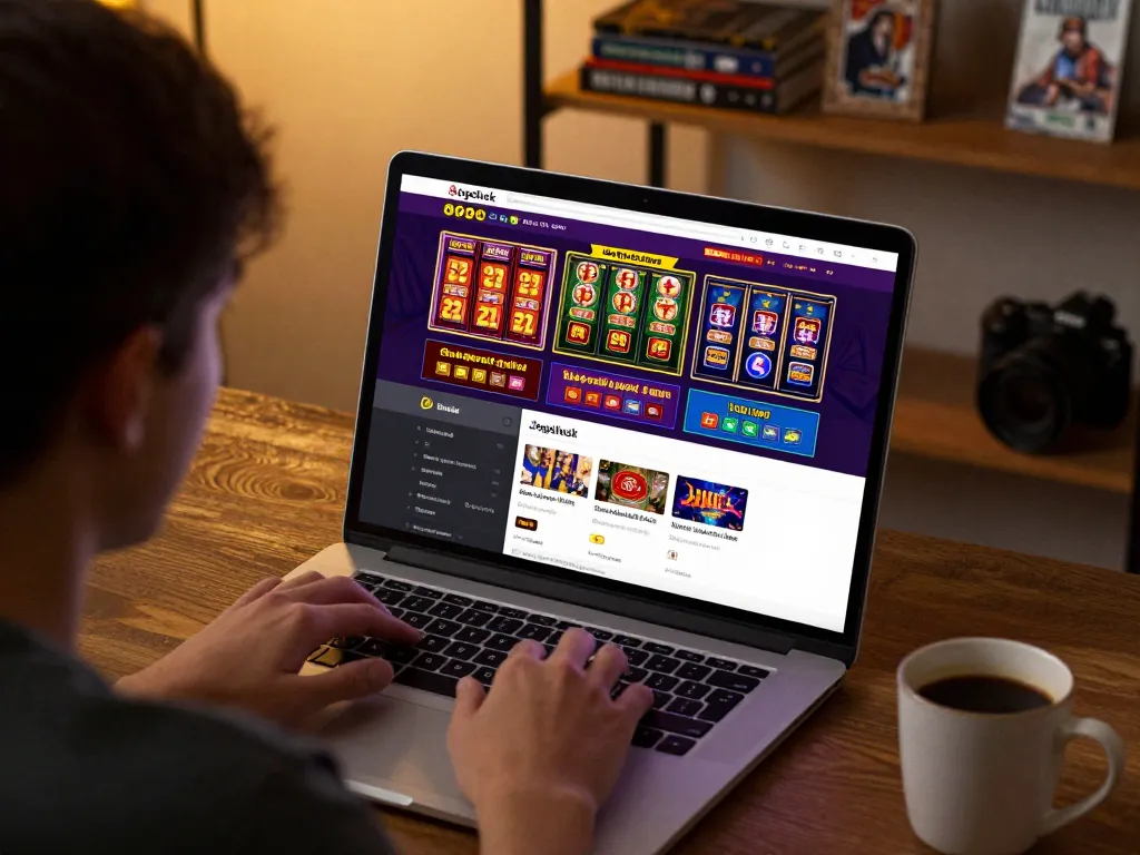 Players engaging with the Jogoluck platform through an online casino interface, showcasing vibrant games.