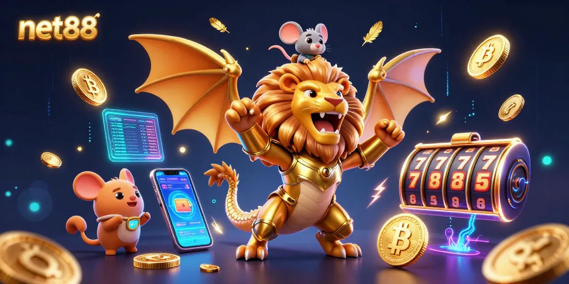 Experience thrilling wins at net88 with an epic 3D chimera and cryptocurrency coins in dynamic casino action.