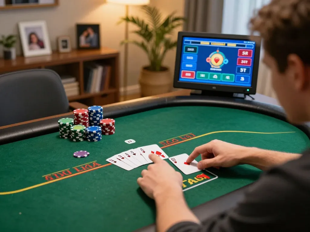 Engaged player strategizing bets on 688v online casino platform, showcasing exciting gameplay.