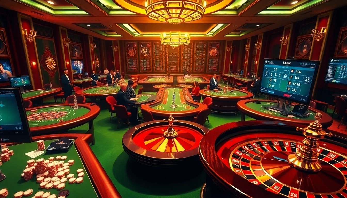 Experience the thrill of gambling at uu88 with vibrant casino tables and live betting action.