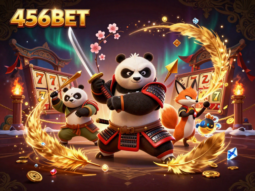 Experience thrilling slots action at 456BET with a samurai panda, ninja fox, and magical tanuki.