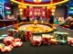 THABET showcases vibrant casino excitement with poker chips and a roulette wheel.